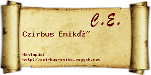Czirbus Enikő névjegykártya